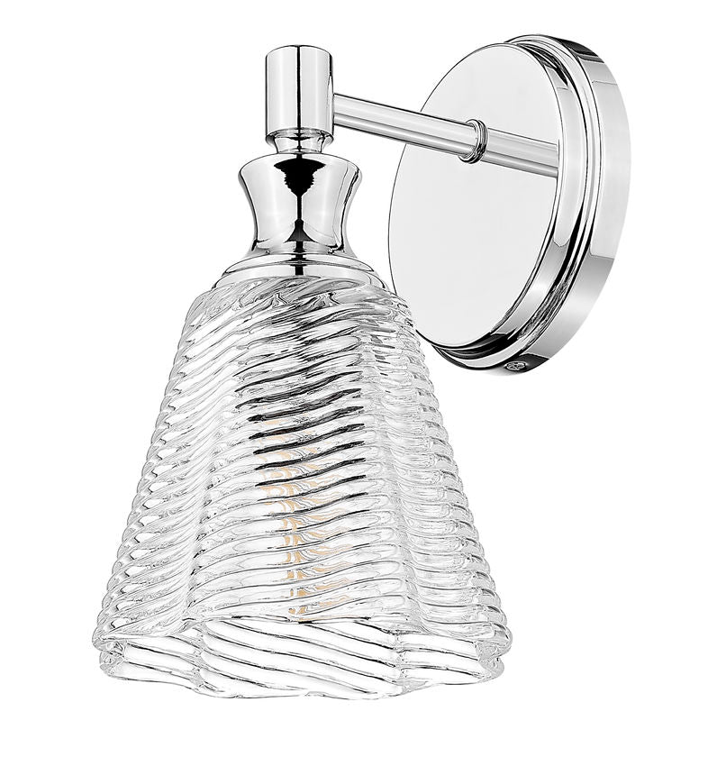 Z-Lite Auden 6" 1-Light Chrome Steel Frame Clear Glass Shade Wall Sconce