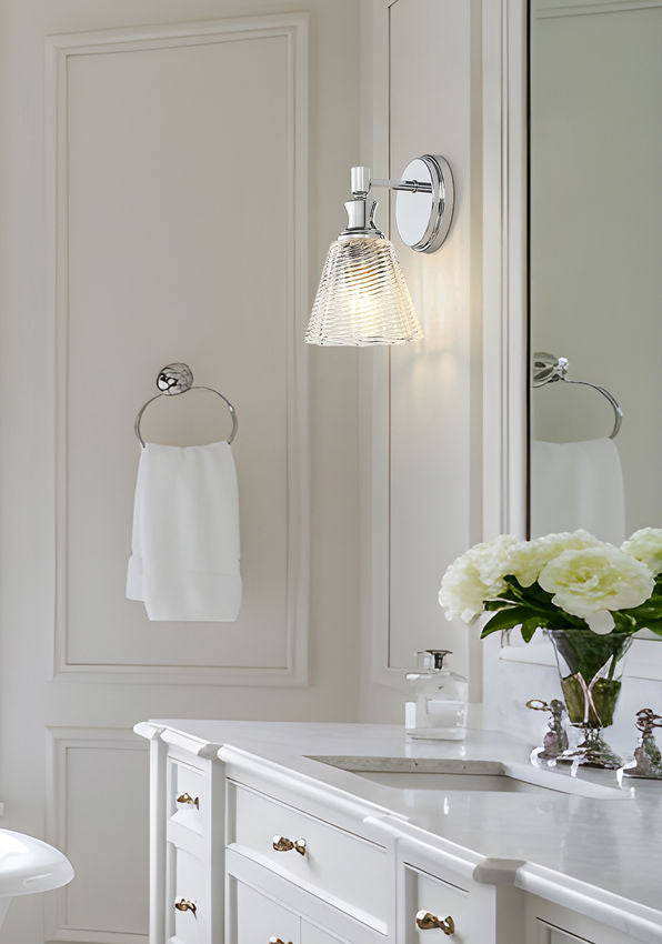 Z-Lite Auden 6" 1-Light Chrome Steel Frame Clear Glass Shade Wall Sconce