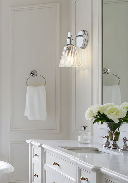 Z-Lite Auden 6" 1-Light Chrome Steel Frame Clear Glass Shade Wall Sconce