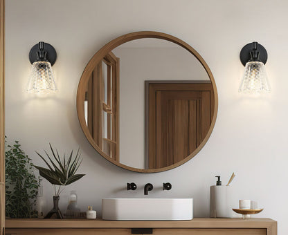 Z-Lite Auden 6" 1-Light Matte Black Steel Frame Clear Glass Shade Wall Sconce