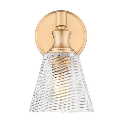 Z-Lite Auden 6" 1-Light Modern Gold Steel Frame Clear Glass Shade Wall Sconce