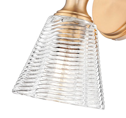 Z-Lite Auden 6" 1-Light Modern Gold Steel Frame Clear Glass Shade Wall Sconce
