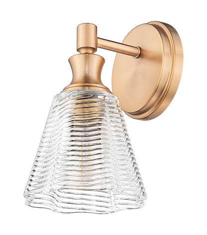 Z-Lite Auden 6" 1-Light Modern Gold Steel Frame Clear Glass Shade Wall Sconce