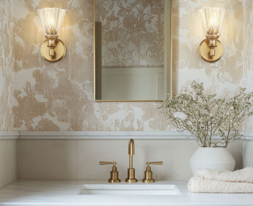 Z-Lite Auden 6" 1-Light Modern Gold Steel Frame Clear Glass Shade Wall Sconce
