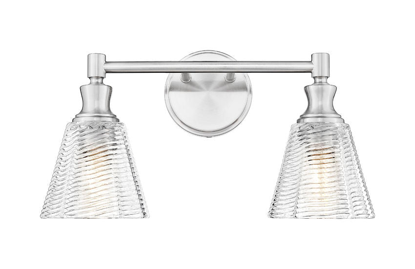 Z-Lite Nextra 18" 2-Light Brushed Nickel Steel Frame Clear Glass Shade Vanity Light