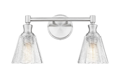 Z-Lite Nextra 18" 2-Light Brushed Nickel Steel Frame Clear Glass Shade Vanity Light