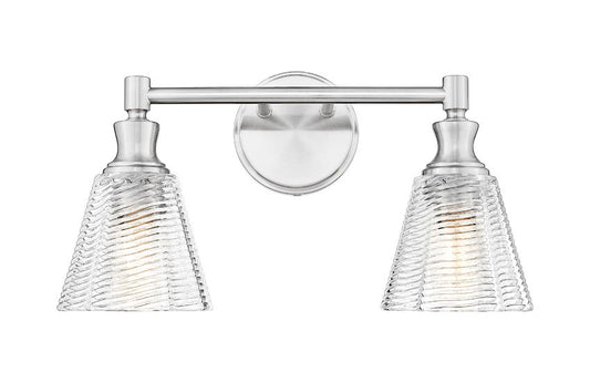 Z-Lite Nextra 18" 2-Light Brushed Nickel Steel Frame Clear Glass Shade Vanity Light
