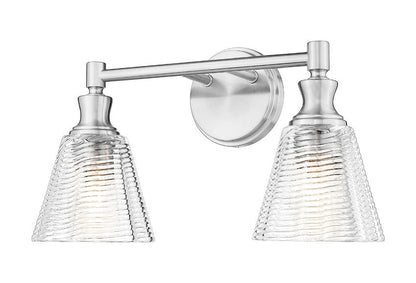 Z-Lite Nextra 18" 2-Light Brushed Nickel Steel Frame Clear Glass Shade Vanity Light