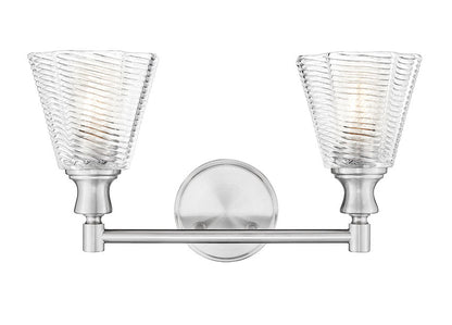 Z-Lite Nextra 18" 2-Light Brushed Nickel Steel Frame Clear Glass Shade Vanity Light