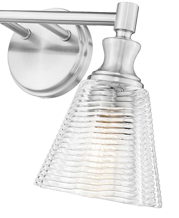 Z-Lite Nextra 18" 2-Light Brushed Nickel Steel Frame Clear Glass Shade Vanity Light