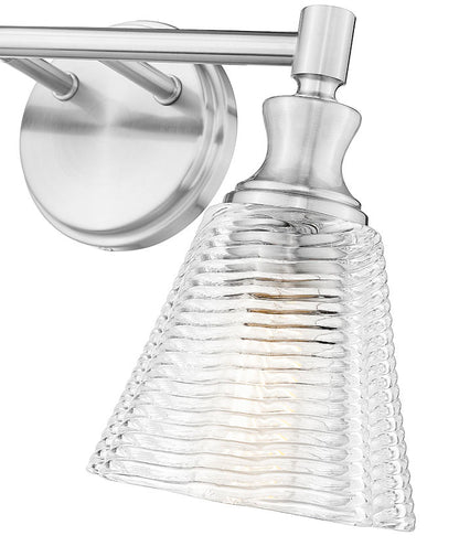 Z-Lite Nextra 18" 2-Light Brushed Nickel Steel Frame Clear Glass Shade Vanity Light