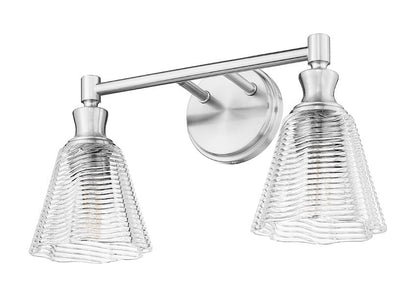 Z-Lite Nextra 18" 2-Light Brushed Nickel Steel Frame Clear Glass Shade Vanity Light