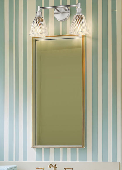 Z-Lite Nextra 18" 2-Light Brushed Nickel Steel Frame Clear Glass Shade Vanity Light