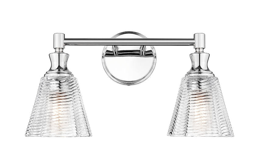 Z-Lite Nextra 18" 2-Light Chrome Steel Frame Clear Glass Shade Vanity Light