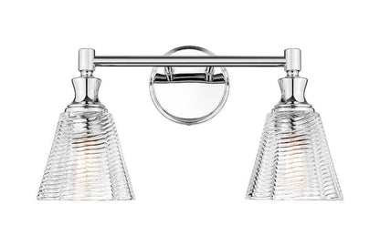 Z-Lite Nextra 18" 2-Light Chrome Steel Frame Clear Glass Shade Vanity Light
