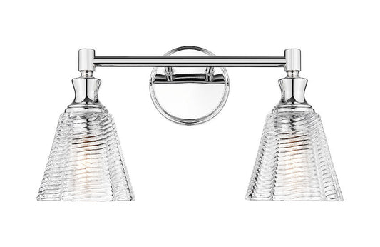 Z-Lite Nextra 18" 2-Light Chrome Steel Frame Clear Glass Shade Vanity Light
