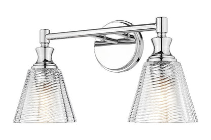 Z-Lite Nextra 18" 2-Light Chrome Steel Frame Clear Glass Shade Vanity Light