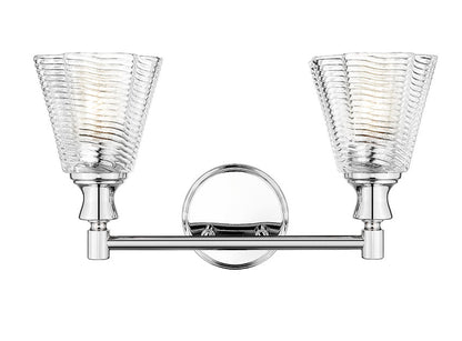 Z-Lite Nextra 18" 2-Light Chrome Steel Frame Clear Glass Shade Vanity Light