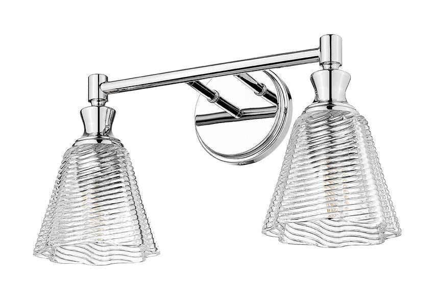 Z-Lite Nextra 18" 2-Light Chrome Steel Frame Clear Glass Shade Vanity Light
