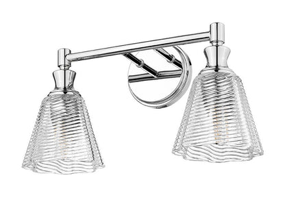 Z-Lite Nextra 18" 2-Light Chrome Steel Frame Clear Glass Shade Vanity Light