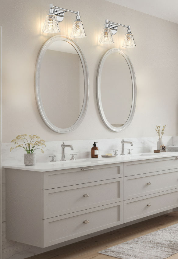Z-Lite Nextra 18" 2-Light Chrome Steel Frame Clear Glass Shade Vanity Light