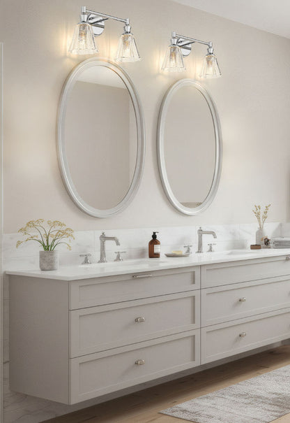 Z-Lite Nextra 18" 2-Light Chrome Steel Frame Clear Glass Shade Vanity Light