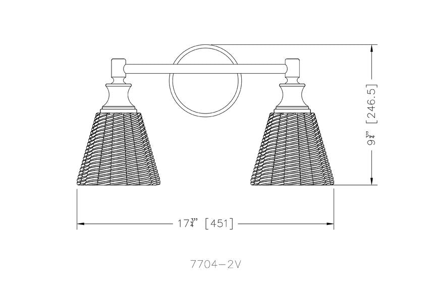 Z-Lite Nextra 18" 2-Light Matte Black Steel Frame Clear Glass Shade Vanity Light