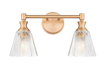 Z-Lite Nextra 18" 2-Light Modern Gold Steel Frame Clear Glass Shade Vanity Light