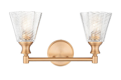 Z-Lite Nextra 18" 2-Light Modern Gold Steel Frame Clear Glass Shade Vanity Light