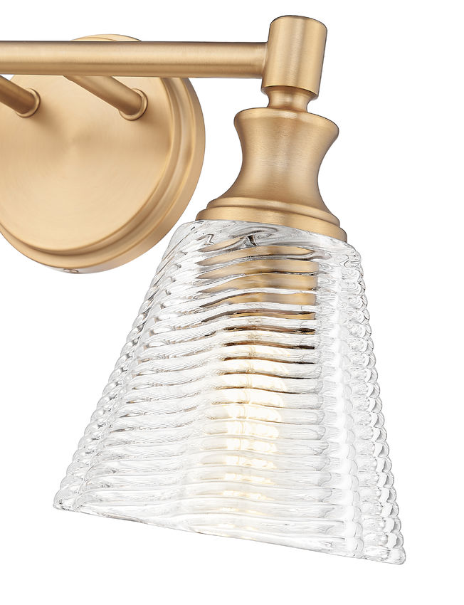 Z-Lite Nextra 18" 2-Light Modern Gold Steel Frame Clear Glass Shade Vanity Light