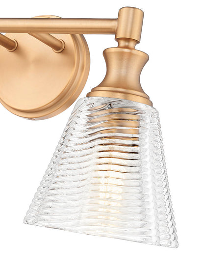 Z-Lite Nextra 18" 2-Light Modern Gold Steel Frame Clear Glass Shade Vanity Light
