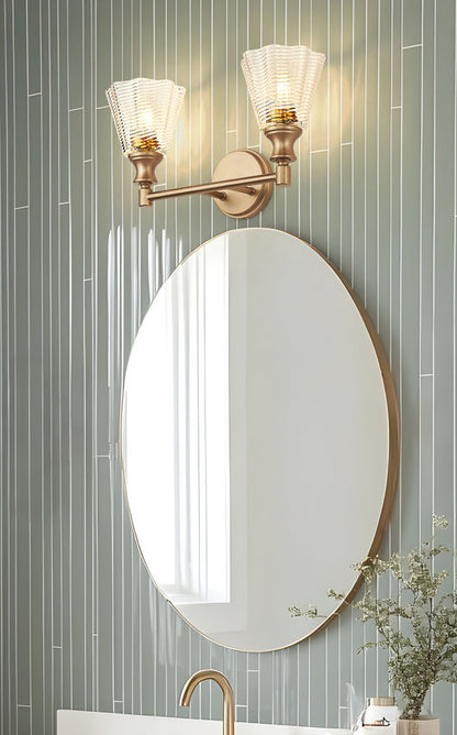 Z-Lite Nextra 18" 2-Light Modern Gold Steel Frame Clear Glass Shade Vanity Light
