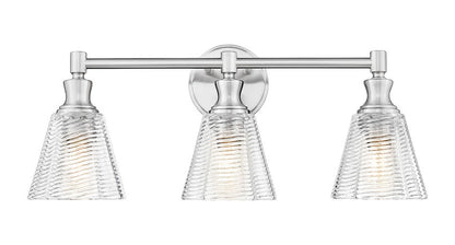 Z-Lite Nextra 24" 3-Light Brushed Nickel Steel Frame Clear Glass Shade Vanity Light