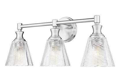 Z-Lite Nextra 24" 3-Light Brushed Nickel Steel Frame Clear Glass Shade Vanity Light