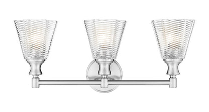 Z-Lite Nextra 24" 3-Light Brushed Nickel Steel Frame Clear Glass Shade Vanity Light