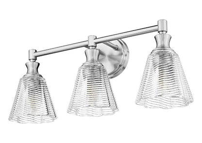 Z-Lite Nextra 24" 3-Light Brushed Nickel Steel Frame Clear Glass Shade Vanity Light