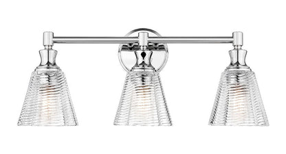Z-Lite Auden 24" 3-Light Chrome Steel Frame Clear Glass Shade Vanity Light