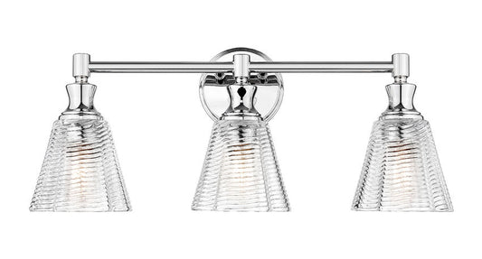 Z-Lite Auden 24" 3-Light Chrome Steel Frame Clear Glass Shade Vanity Light