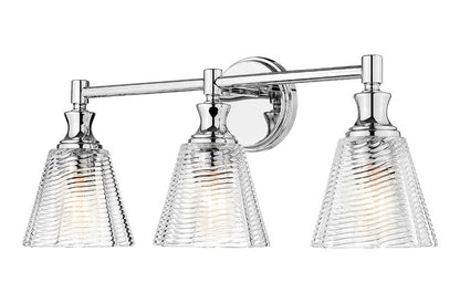 Z-Lite Auden 24" 3-Light Chrome Steel Frame Clear Glass Shade Vanity Light