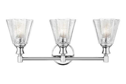Z-Lite Auden 24" 3-Light Chrome Steel Frame Clear Glass Shade Vanity Light