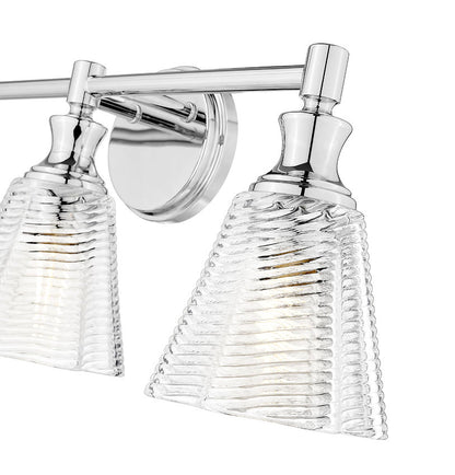 Z-Lite Auden 24" 3-Light Chrome Steel Frame Clear Glass Shade Vanity Light