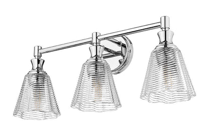 Z-Lite Auden 24" 3-Light Chrome Steel Frame Clear Glass Shade Vanity Light