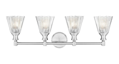 Z-Lite Auden 32" 4-Light Brushed Nickel Steel Frame Clear Glass Shade Vanity Light