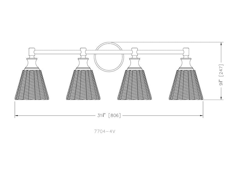 Z-Lite Auden 32" 4-Light Matte Black Steel Frame Clear Glass Shade Vanity Light