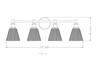 Z-Lite Auden 32" 4-Light Modern Gold Steel Frame Clear Glass Shade Vanity Light
