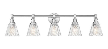 Z-Lite Auden 40" 5-Light Brushed Nickel Steel Frame Clear Glass Shade Vanity Light