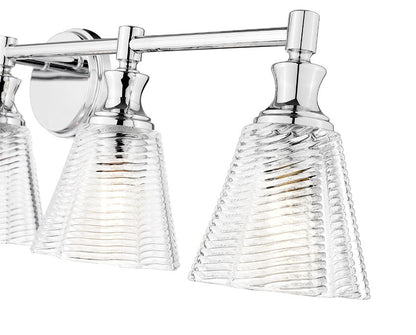 Z-Lite Auden 40" 5-Light Chrome Steel Frame Clear Glass Shade Vanity Light