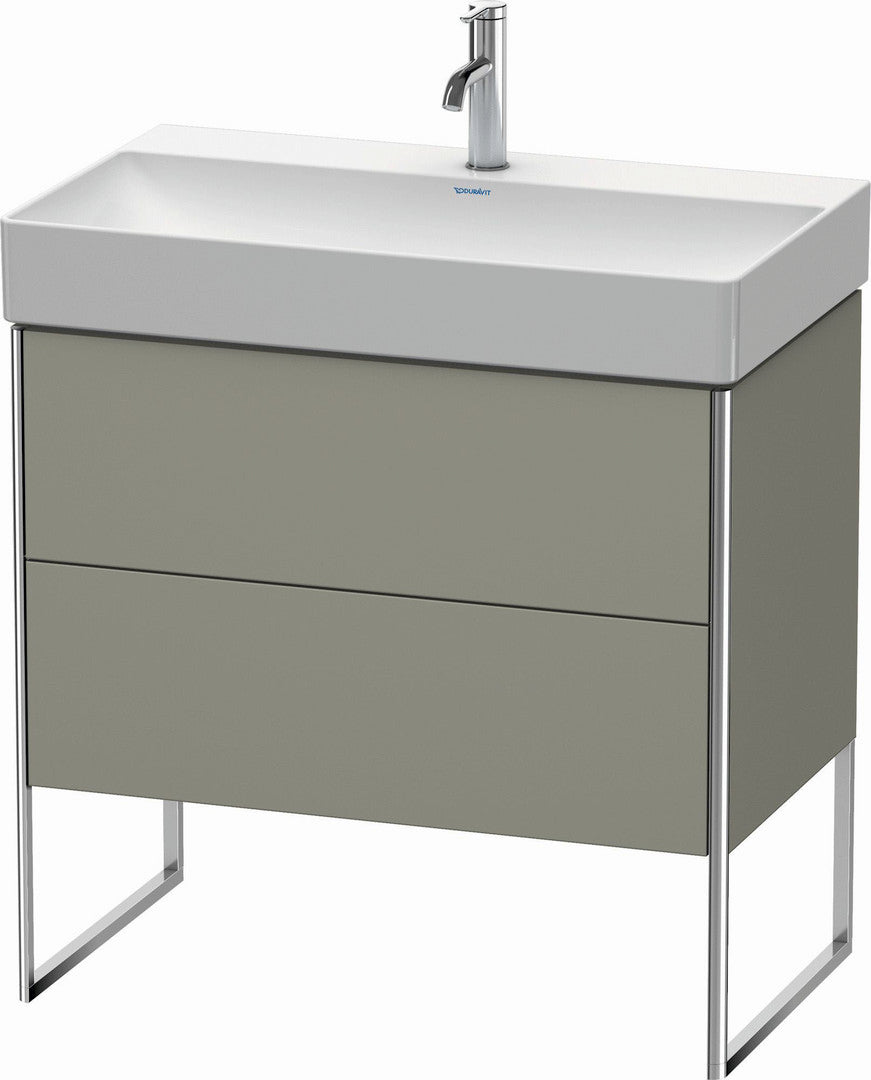 Duravit XSquare 31" Stone Gray Two Drawer Floorstanding Vanity Unit (XS444309292)