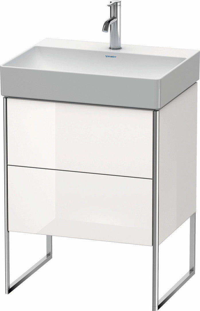 Duravit XSquare 23" White High Gloss Two Drawer Floorstanding Vanity Unit (XS444202222)