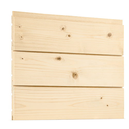 PROSAUNAS Spruce 1x4 11' Tongue & Groove Nickel-Gap STS4 Sauna Wall Material